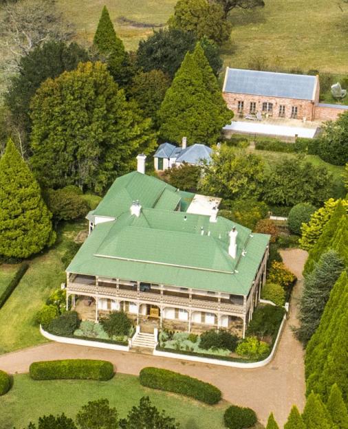 Aerial view of the "Bunya Hill" estate in the Southern Highlands of Australia.