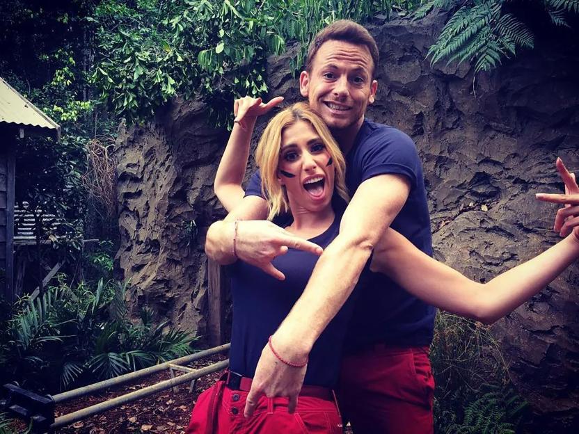 Joe Swash and Stacey Solomon in the jungle, posing for a social media photo.