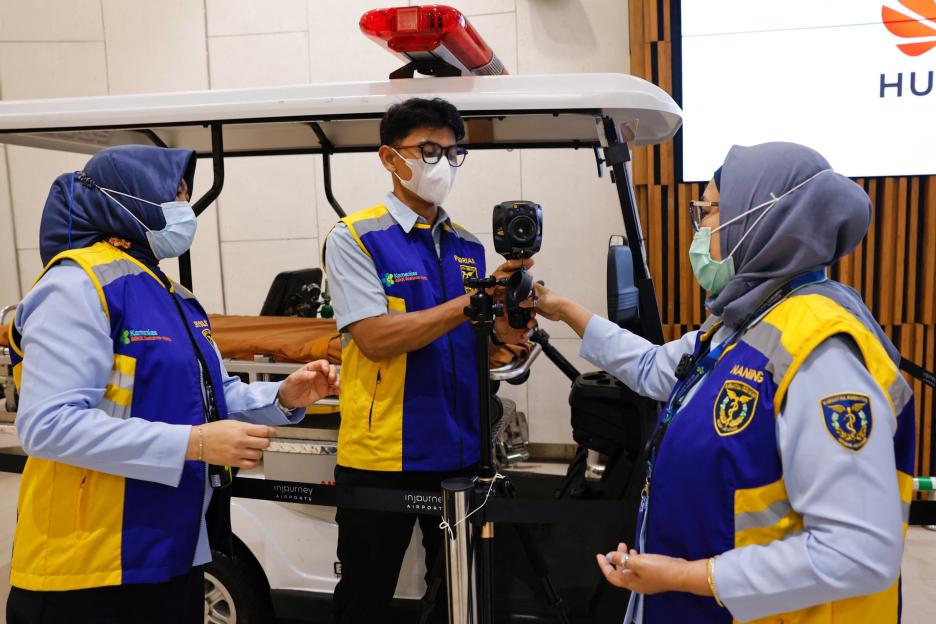 Health screening for passengers arriving after India confirmed two cases of the deadly Nipah virus, in Tangerang near Jakarta