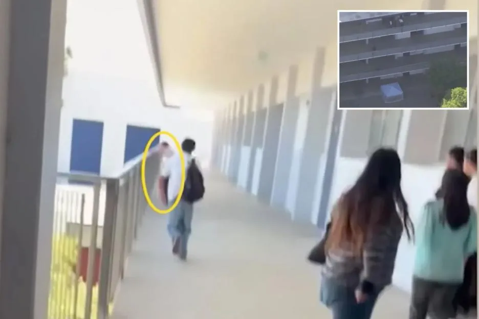 High school student dies after falling from 4th floor while fleeing classroom fight