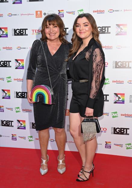 Lorraine Kelly and her daughter Rosie Smith smiling at the British LGBT Awards.