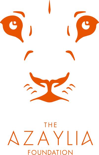 The Azaylia Foundation logo, featuring an orange illustration of a lion's face and the words "THE AZAYLIA FOUNDATION."