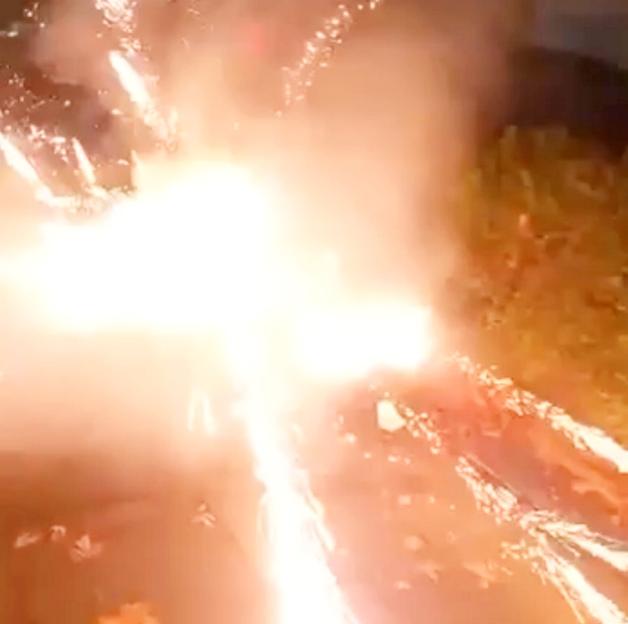 Exploding fireworks.