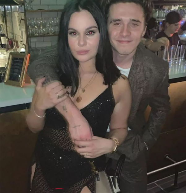 Holly Ramsay and Brooklyn Beckham posing together.