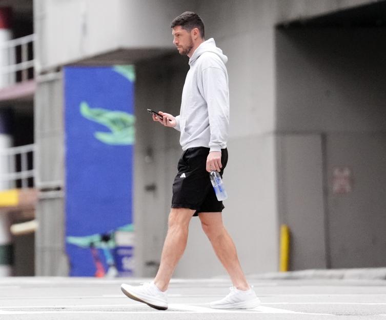 Scott McKenna leaving the team hotel in Charlotte, North Carolina.