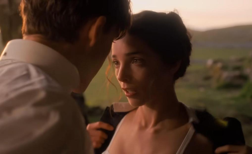 A woman and man looking at each other, in a scene from "A Woman of Substance."