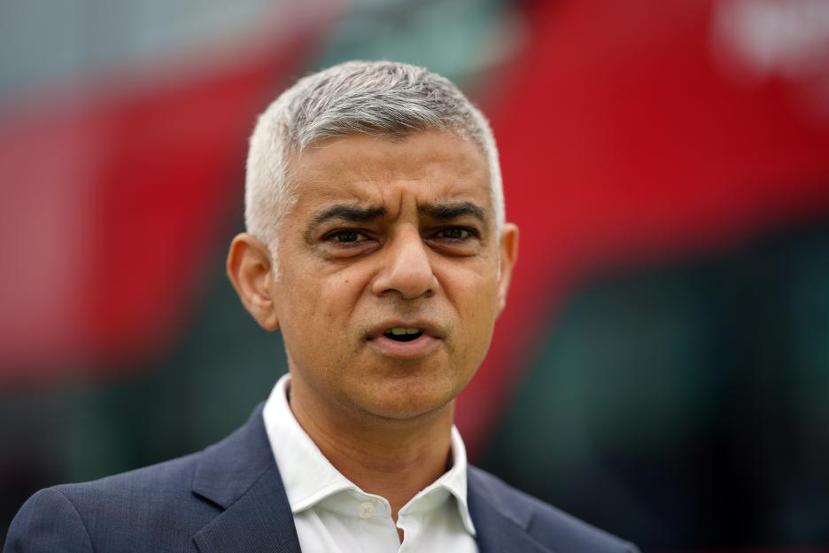Mayor of London Sadiq Khan speaking.