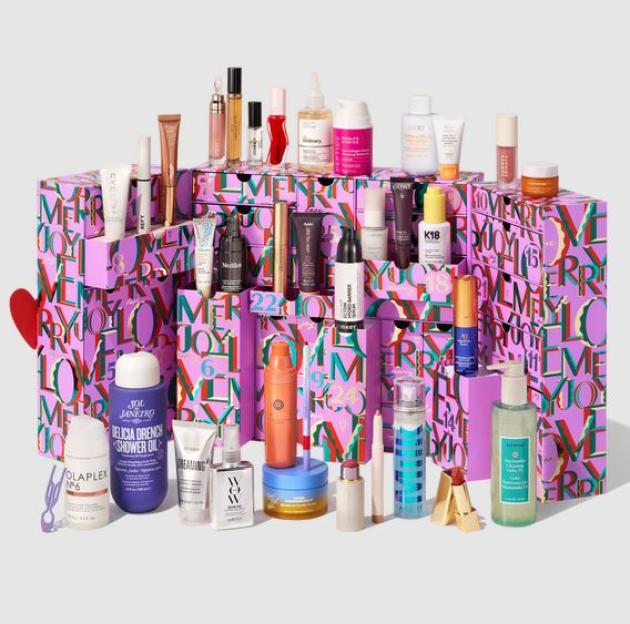 SPACE NK advent calendar 2025 with various beauty products.