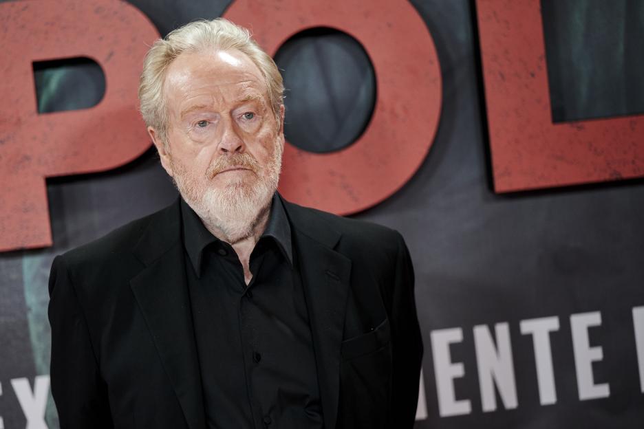 Director Ridley Scott attends the "Napoleon" premiere.