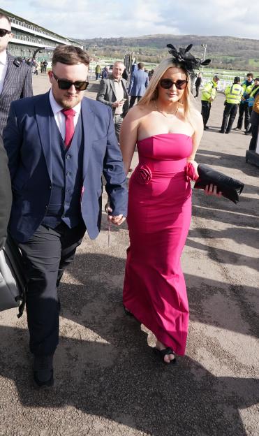 Luke Littler and his girlfriend at the Cheltenham Festival.