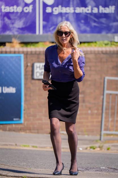 Sally-Anne Bowen arriving at Harrow Crown Court.