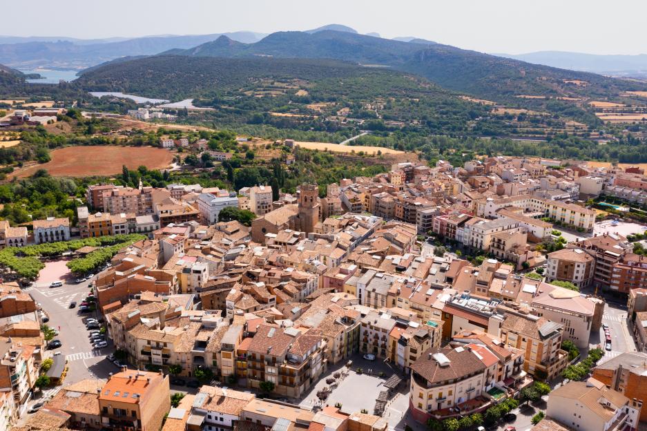 Aerial photo of Tremp, province of Lleida, Spain