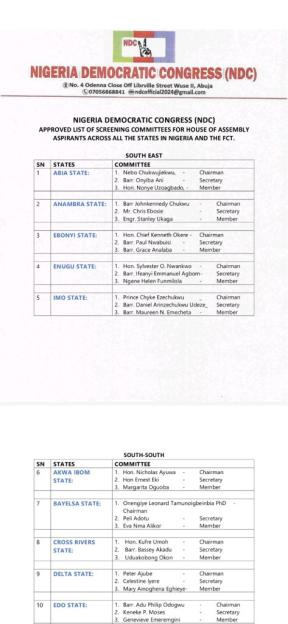 NDC Launches Screening Committees for House of Assembly Candidates