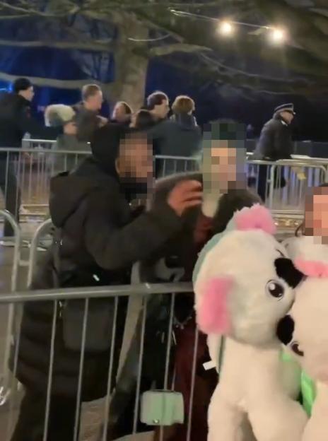 Horrified onlookers during the brawl