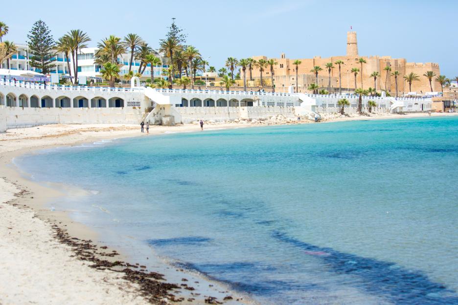 Sousse Ribat, Sousse, Tunisia from the beach.