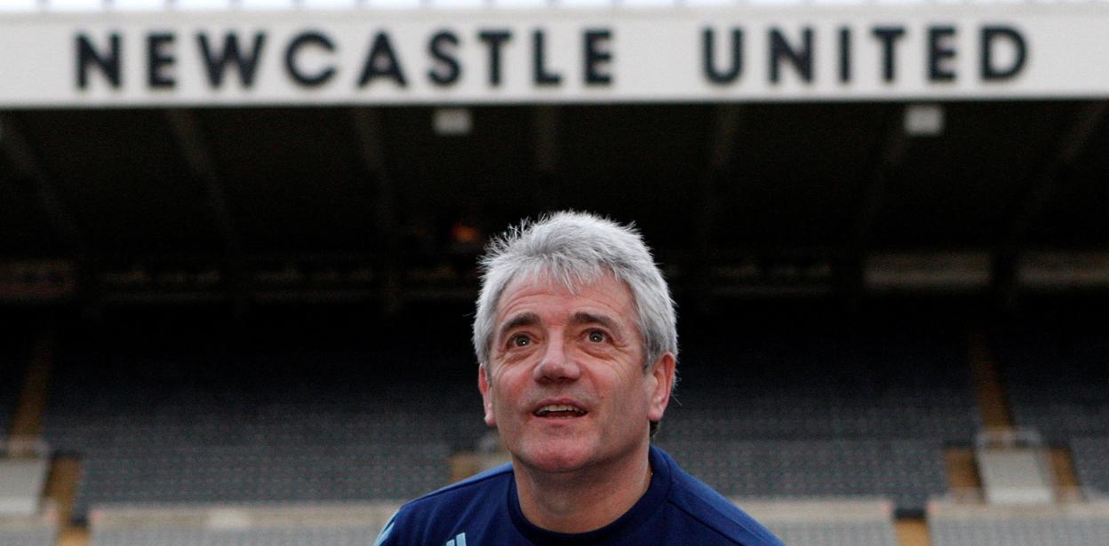 : Newcastle United manager Kevin Keegan poses for photographs following a news conference in Newcastle