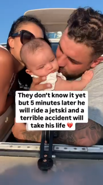 Tragic Scene: British Father Holds Baby Moments Before Fatal Jet Ski Accident in Front of Devastated Partner