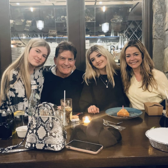 Denise Richards and Charlie Sheen celebrate their daughter Sami's 17th birthday with their two daughters.