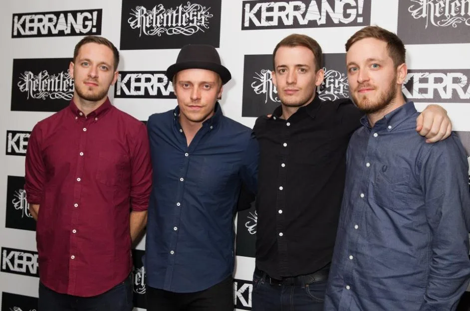 Sam Carter and his band The Architects pose for a photo at the Kerrang! Awards.