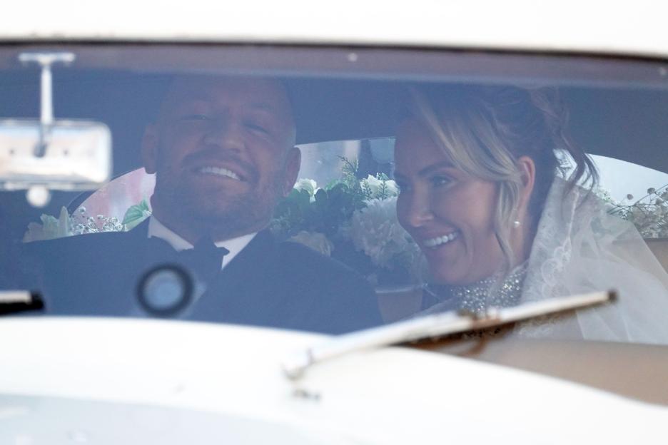 *PREMIUM-EXCLUSIVE* * MUST CALL FOR FEES BEFORE USE * Conor McGregor and his long term partner Dee Devlin tie the knot at the Vatican in the Church of Santo Stefano Degli Abissini.