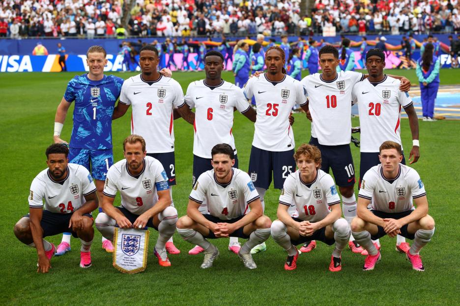 England's starting line-up poses for a photo ahead of the FIFA World Cup 2026 Group L match against Ghana.