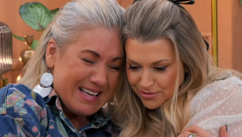 Lucinda Light, a "Celebs Go Dating" star, cries as another woman comforts her.