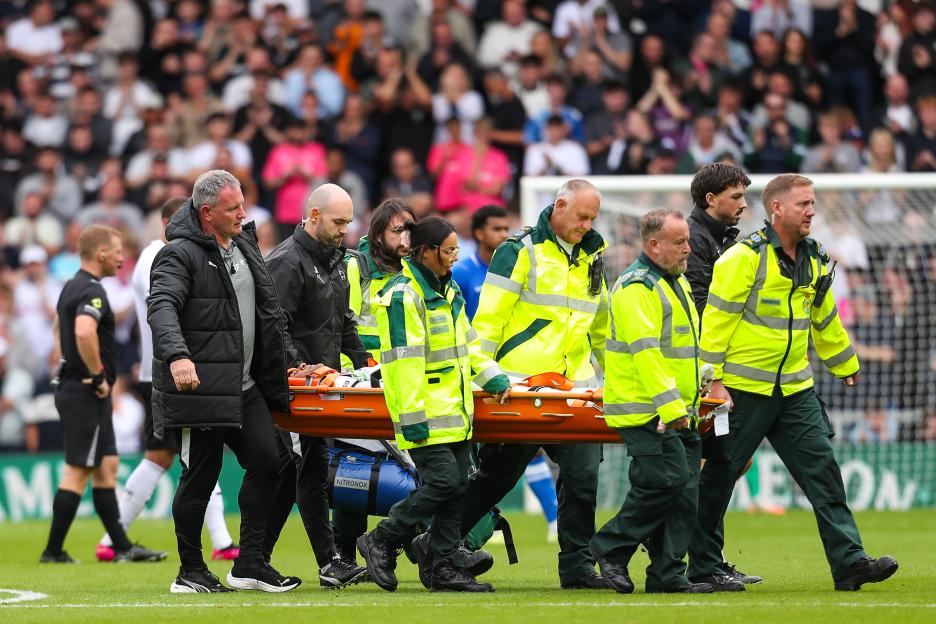 Derby issue update on Henrik Meister after striker collapsed with nobody around him in Birmingham clash
