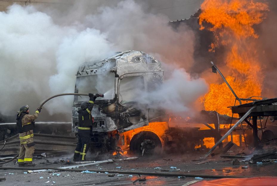 Aftermath of a Russian attack in Zaporizhzhia