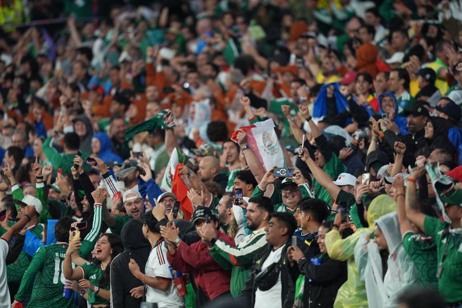 Mexican fans cheer on their national team at the FIFA World Cup 2026.