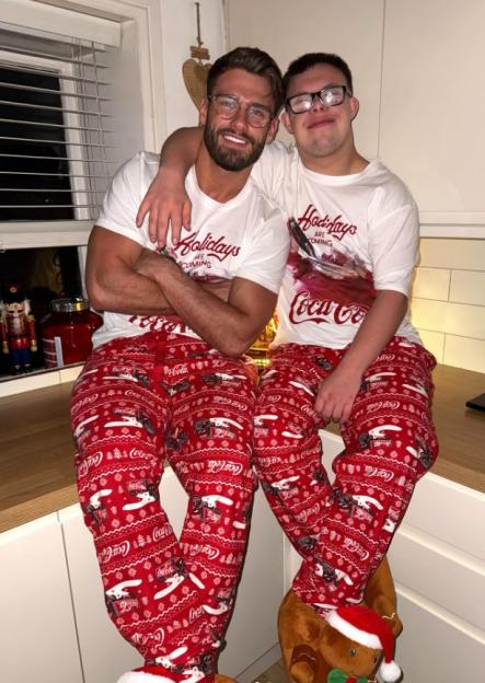 Jacques O'Neil and Denum in matching pajamas