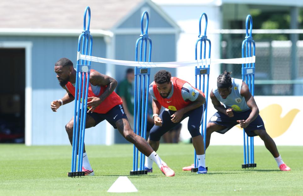Ivan Toney and other England players train during the England FIFA World Cup 2026 Camp.