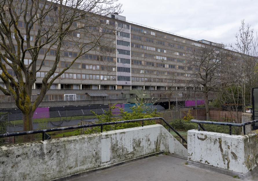 The notorious Aylesbury Estate in Walworth, South London, with more than half the flats unoccupied and due for demolition.