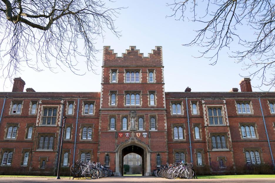 The entrance to Jesus College at the University of Cambridge.