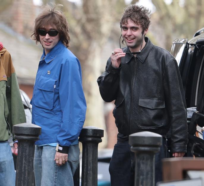 Liam Gallagher and his son Gene.