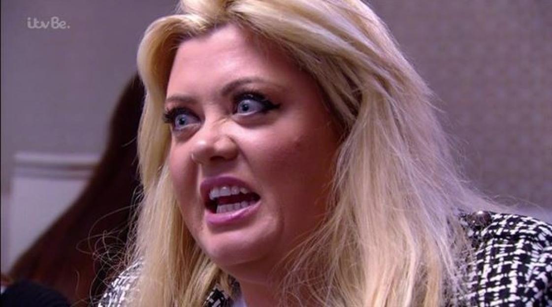 Gemma Collins looking frustrated and angry.