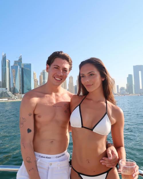 Sam Vanderpump with a woman on a boat.