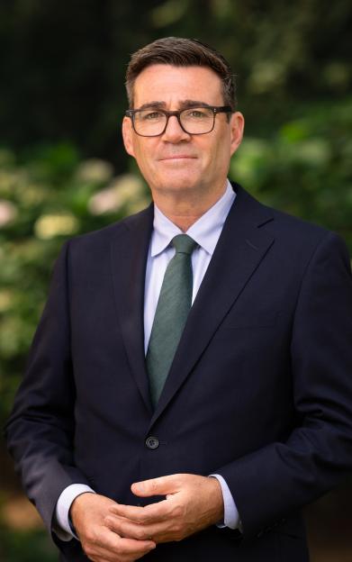 Prime Minister Andy Burnham in an official portrait.