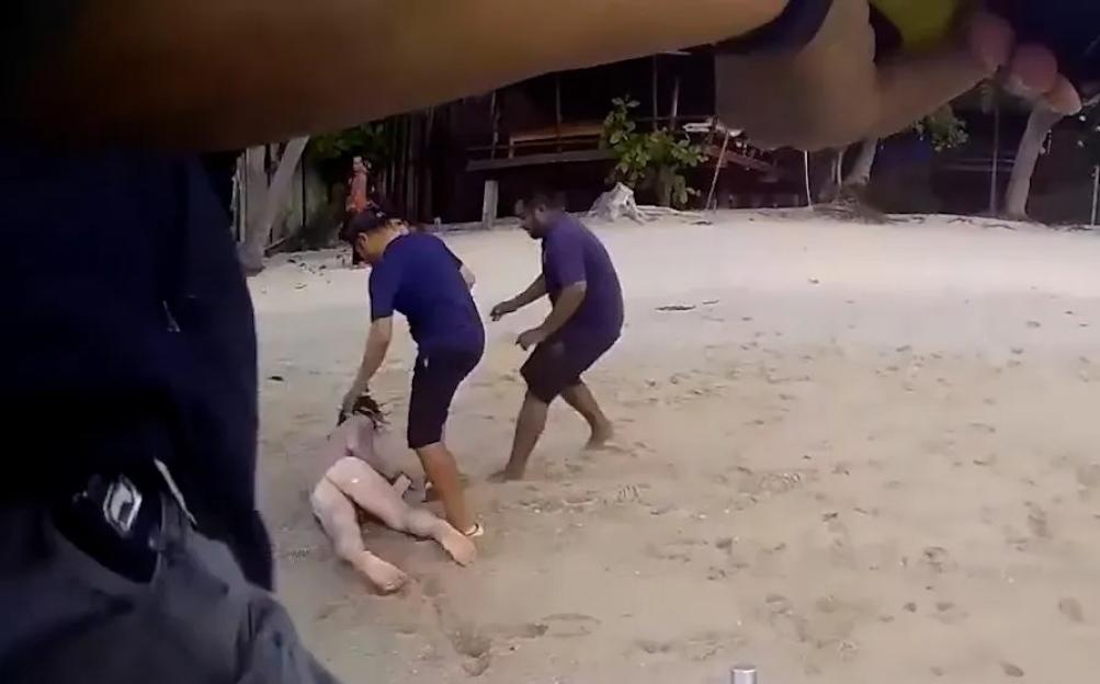Naked German tourist tasered by police on Thai 'Death Island'