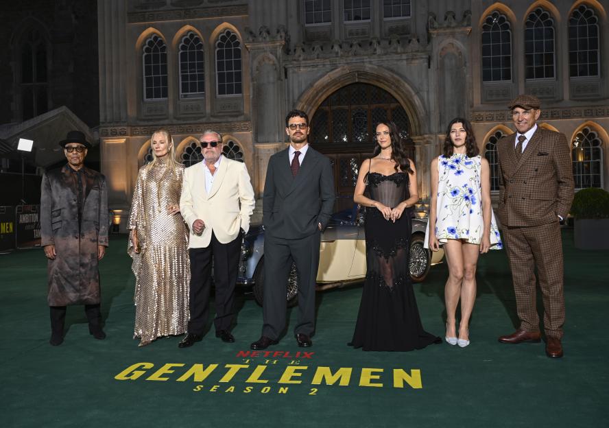 Giancarlo Esposito, Joely Richardson, Ray Winstone, Theo James, Kaya Scodelario, Jasmine Blackborow and Vinnie Jones at "The Gentlemen" Season Two World Premiere.