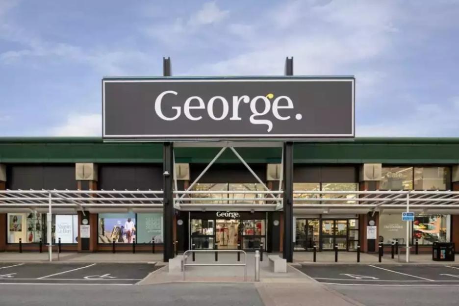 Exterior of a standalone George at Asda store with a large sign displaying "George." above the entrance.