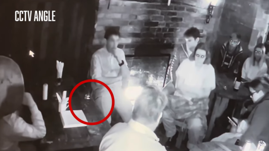 CCTV footage of the whisky glass incident at Derby Gaol.