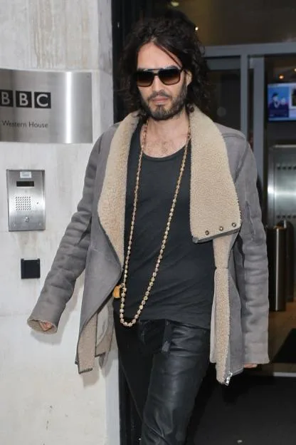 Russell Brand seen outside BBC Radio 2 in London.
