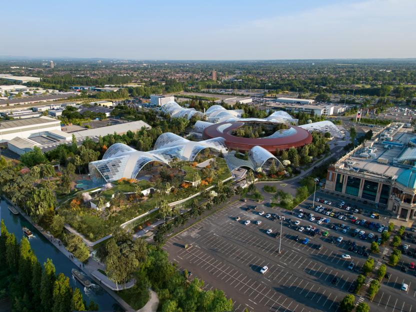 Illustration of Therme Manchester, an urban wellbeing resort.