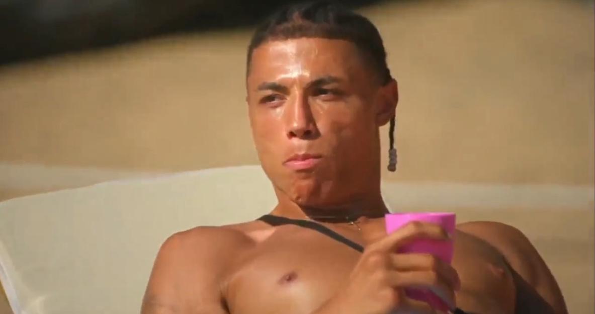 Chase spits out his drink as his ex arrives.