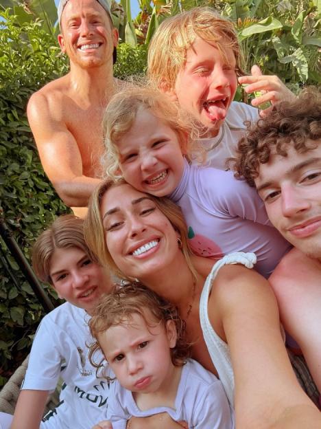 Stacey Solomon and Joe Swash with their children.