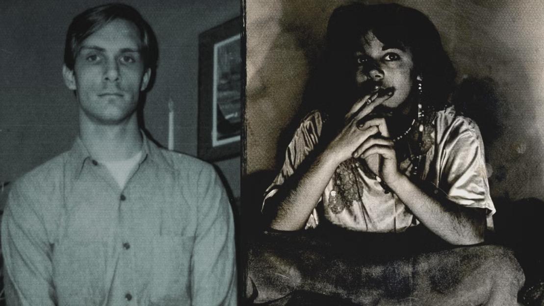 Collage of a man and a woman in old photos.