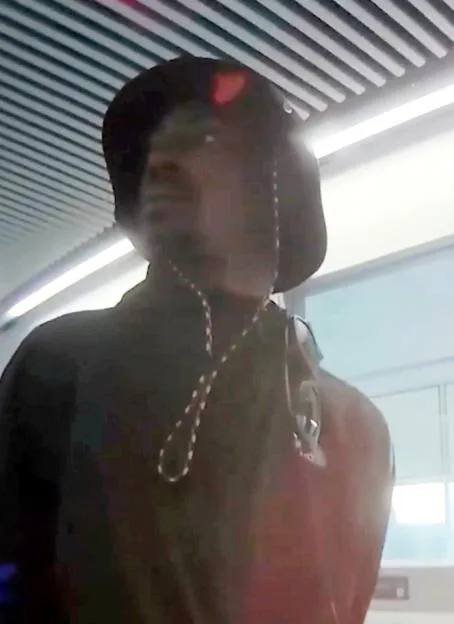CCTV footage of Keenan Hamblett's arrest at London Gatwick airport.