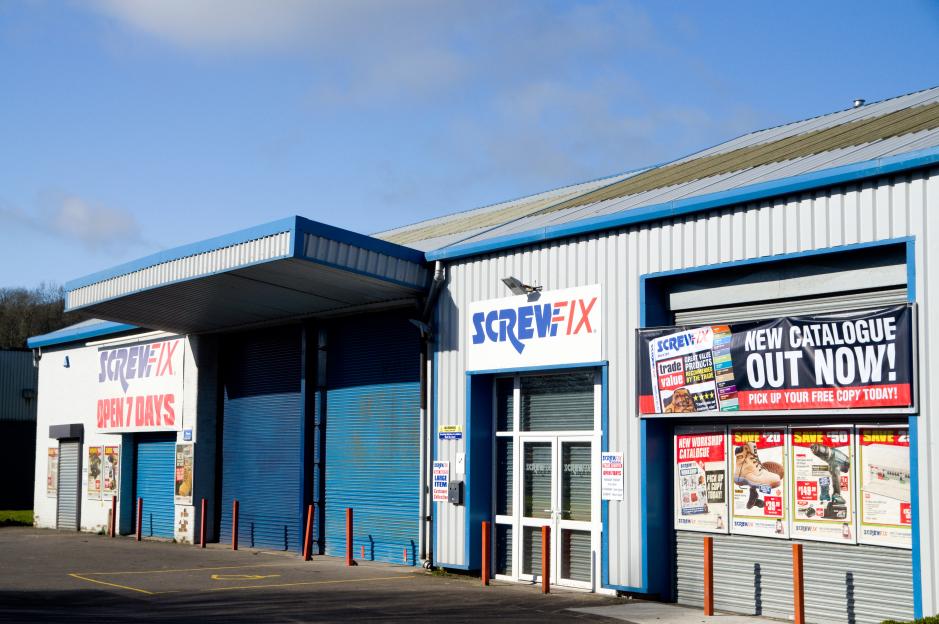 Screwfix shop on Penarth Road in Cardiff, Wales.
