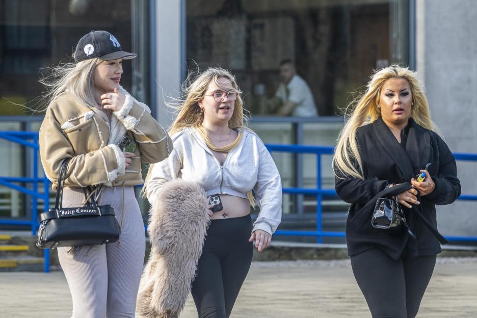 Larisa Sumovskaja, Jasmine Orchard, and Kera McKeown leaving Poole Magistrates Court.