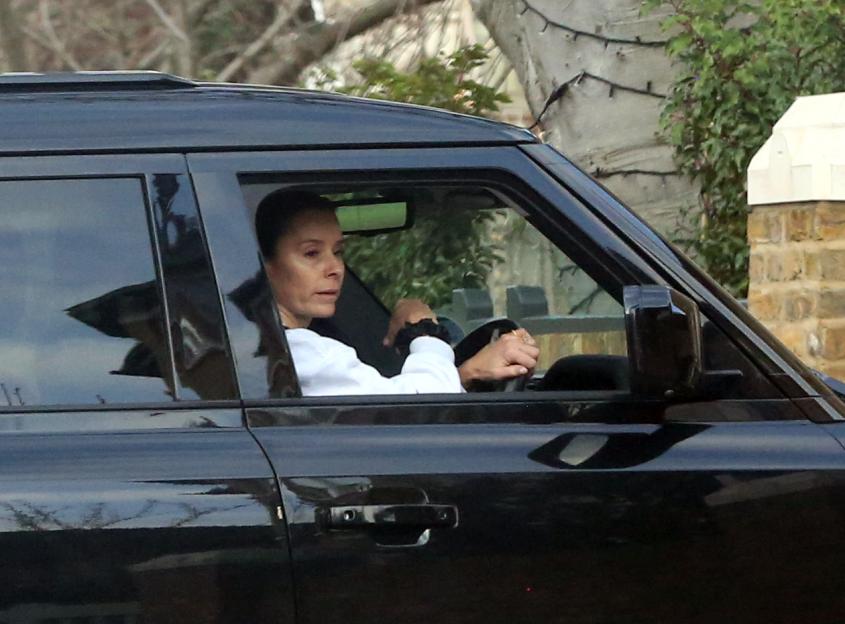 Tana Ramsay driving a car in London.